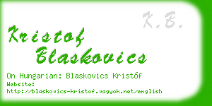 kristof blaskovics business card